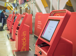 Kiosks at a the airport